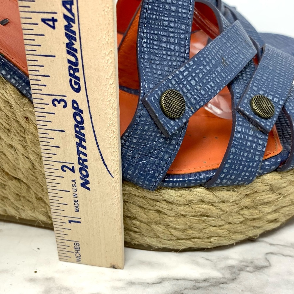 Via Spiga Karla Textured Open Toe Espadrille Wedge 8.5 Classic Resortwear Summer - Picture 12 of 16